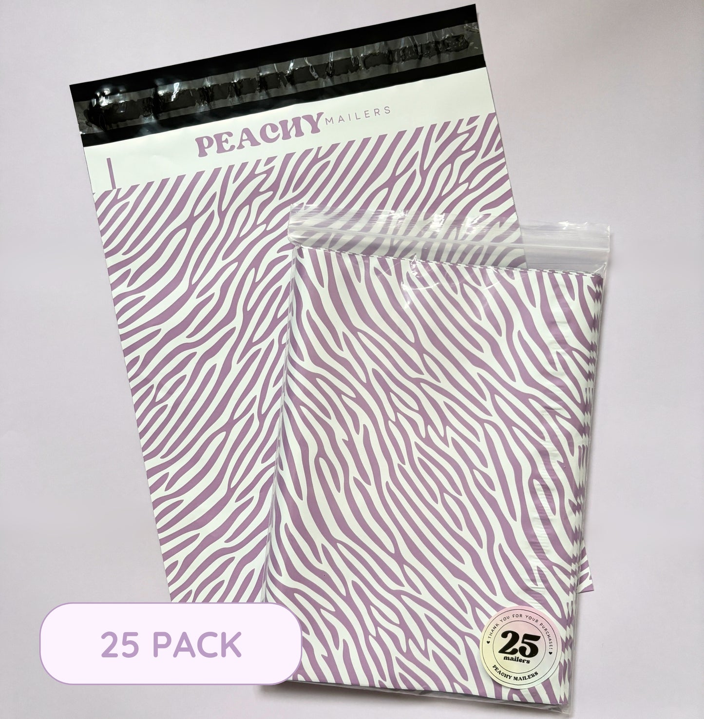 10x13 Purple Zebra Stripe Mailing Bags