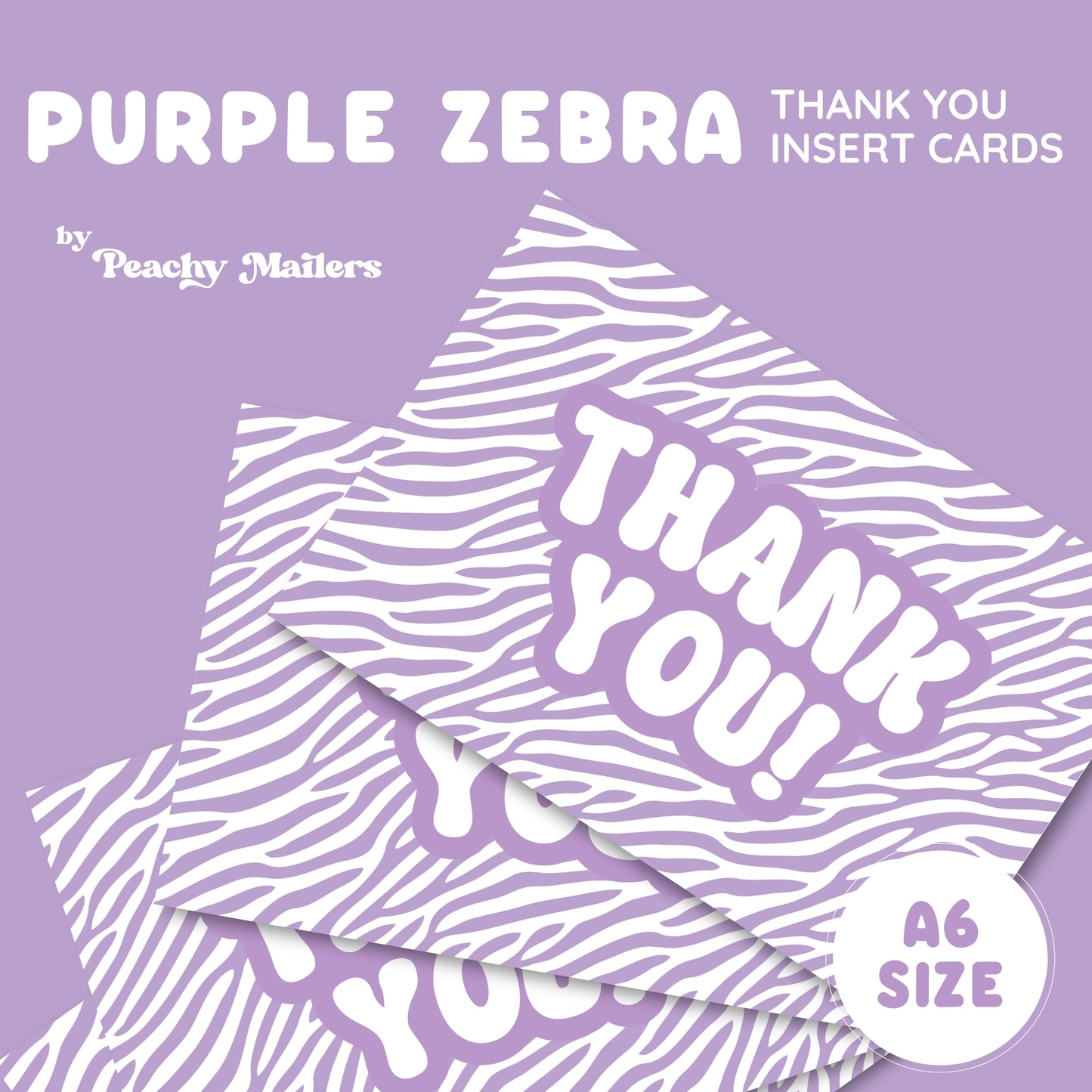 Purple Zebra Thank You Cards