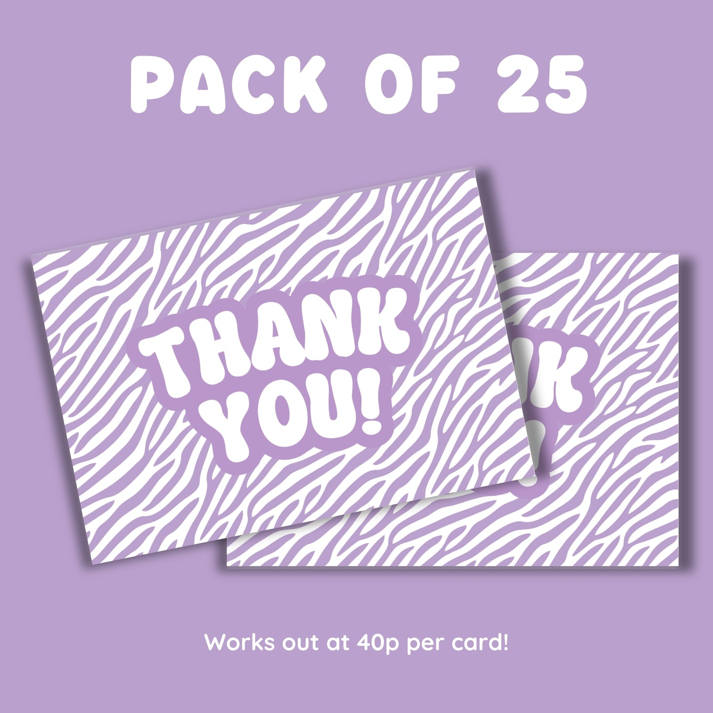 Purple Zebra Thank You Cards