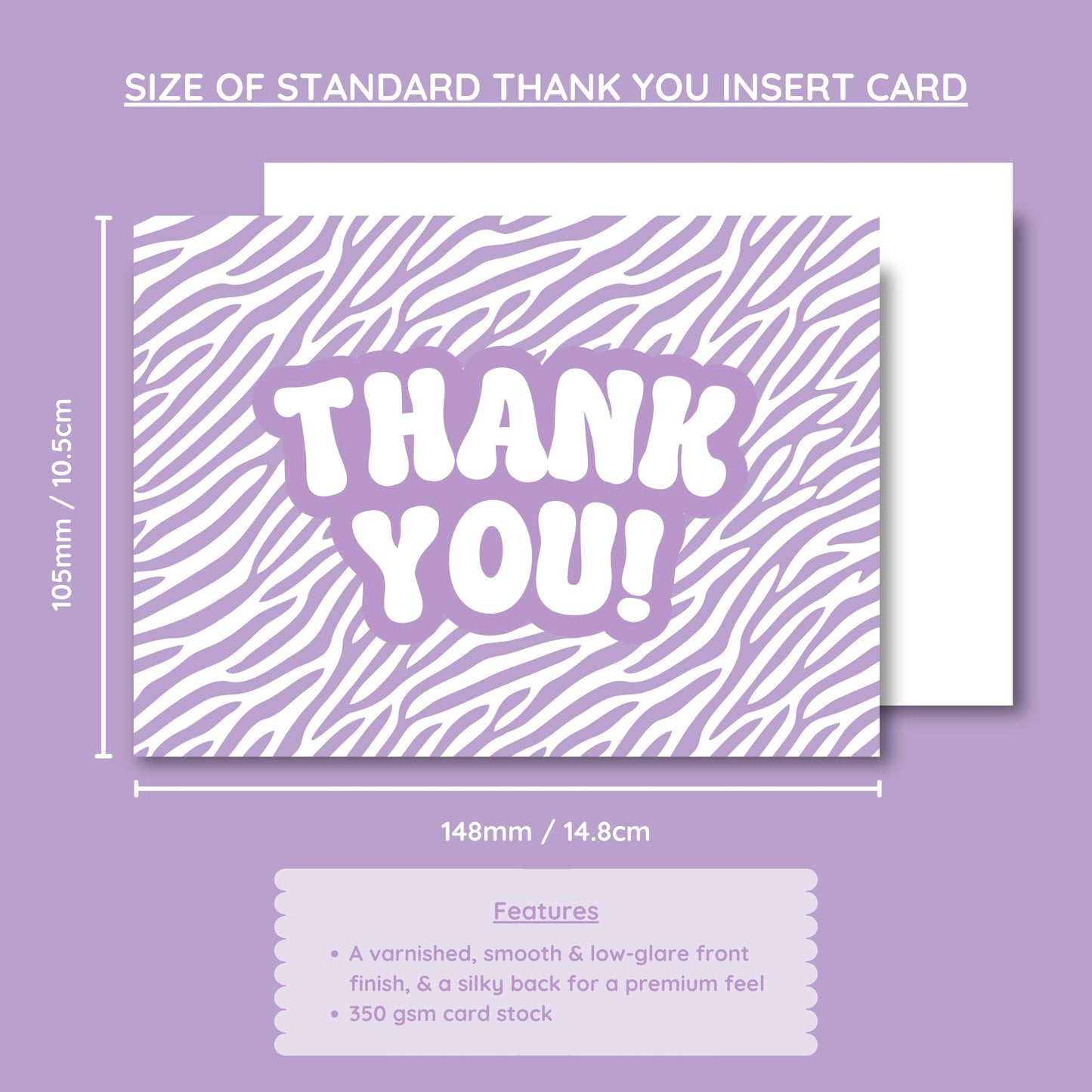 Purple Zebra Thank You Cards