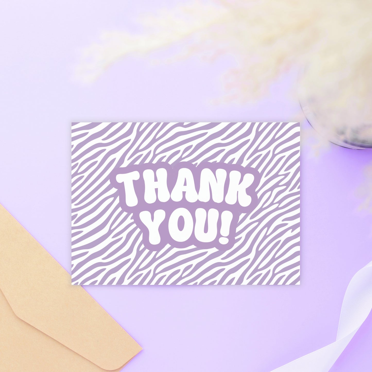 Purple Zebra Thank You Cards