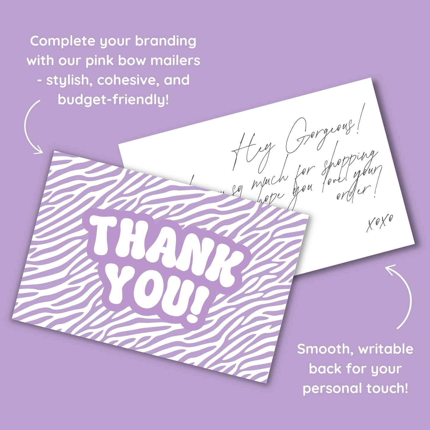 Purple Zebra Thank You Cards